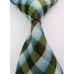stropdas groen blauw creme ruit motief